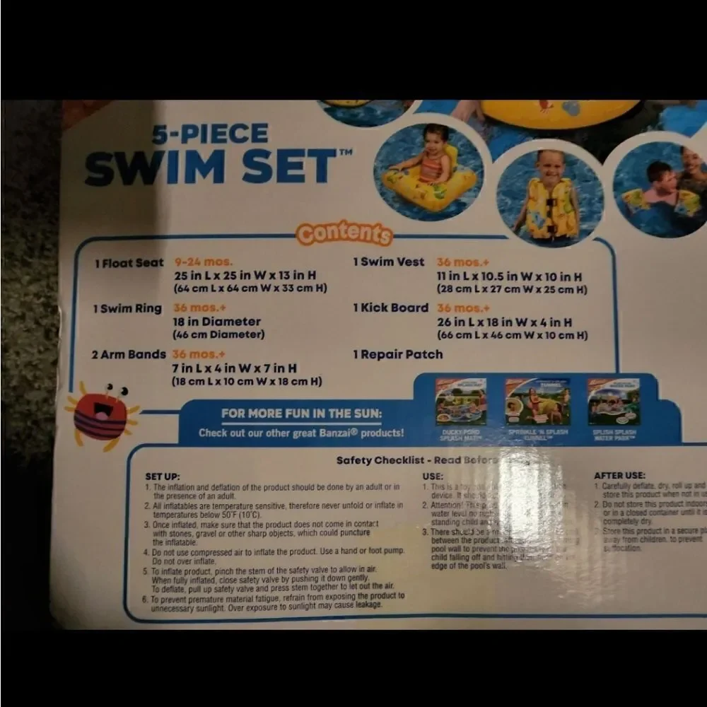 Banzai Jr 5- Piece Swim Set 9-36 months